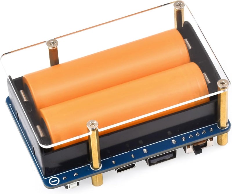 UBEEKOO UPS HAT (D) لجهاز Raspberry Pi، مزود طاقة غير منقطع 5V، يدعم بطارية 21700 (غير مدرجة)، تصميم موصل دبابيس بوجو متوافق مع Raspberry Pi 4B/3B+/3B، إلخ. - Image 1